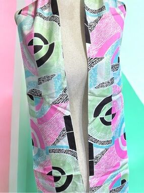 Pastel Geometric Print Scarf in Pink, Mint & Aqua